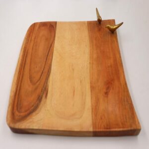 Wooden Platter with copper bird – Large