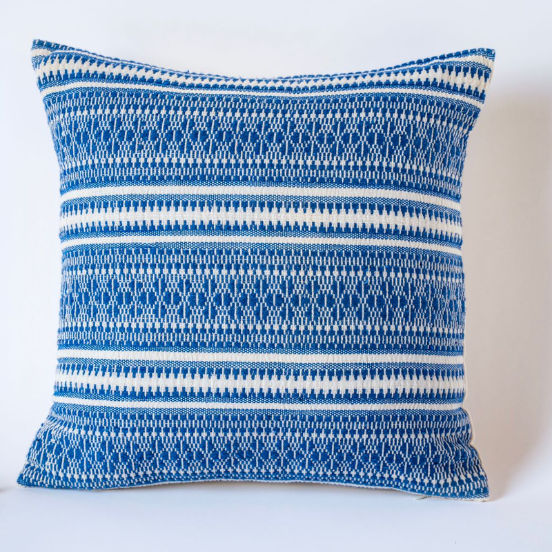 Blue Geometric Pattern Cushion KCC Gallery Store