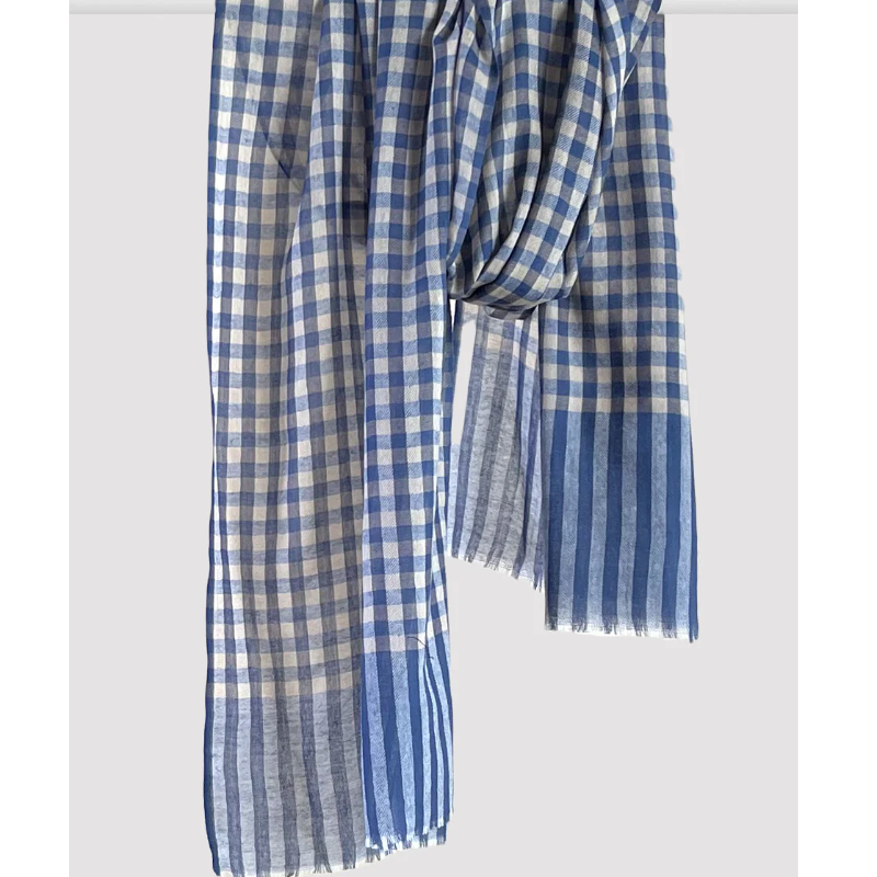 Indigo Check Muffler KCC Gallery Store indigo-check-muffler-kcc-gallery-store